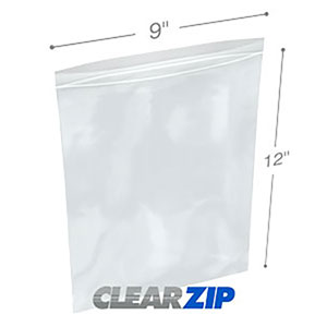 ClearZip Lock Bags 9 x 12