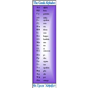 Greek Alphabet Bookmark