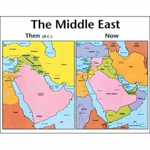 modern daymap of the middle east